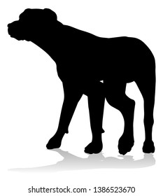 A detailed animal silhouette of a pet dog