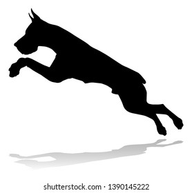 A detailed animal silhouette of a pet dog