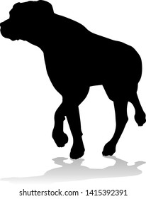 A detailed animal silhouette of a pet dog