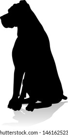 A detailed animal silhouette of a pet dog