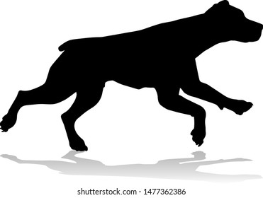 A detailed animal silhouette of a pet dog