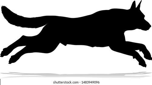 A detailed animal silhouette of a pet dog