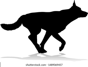 A detailed animal silhouette of a pet dog