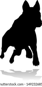 A detailed animal silhouette of a pet dog