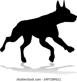 A detailed animal silhouette of a pet dog