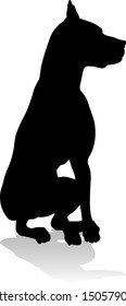 A detailed animal silhouette of a pet dog
