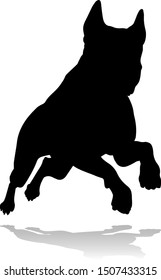 A detailed animal silhouette of a pet dog