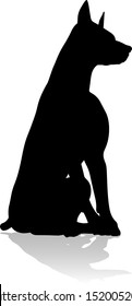 A detailed animal silhouette of a pet dog