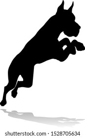 A detailed animal silhouette of a pet dog