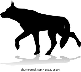 A detailed animal silhouette of a pet dog