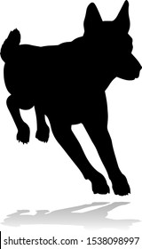 A detailed animal silhouette of a pet dog