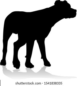 A detailed animal silhouette of a pet dog