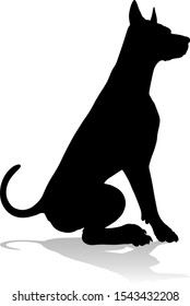 A detailed animal silhouette of a pet dog