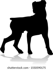 A detailed animal silhouette of a pet dog