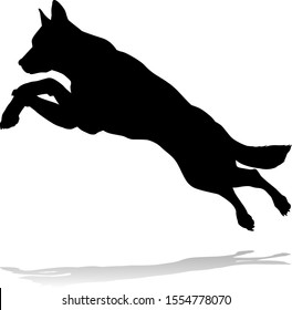 A detailed animal silhouette of a pet dog