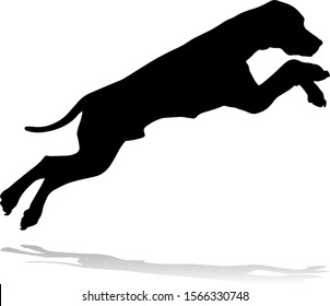 A detailed animal silhouette of a pet dog