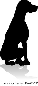 A detailed animal silhouette of a pet dog