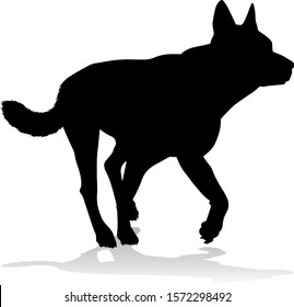 A detailed animal silhouette of a pet dog