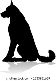 A detailed animal silhouette of a pet dog