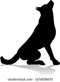 A detailed animal silhouette of a pet dog