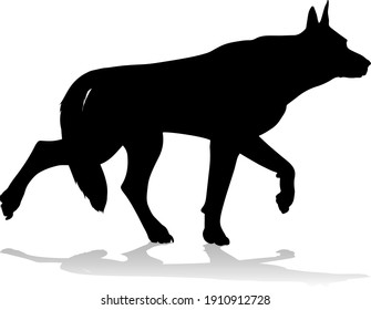 A detailed animal silhouette of a pet dog