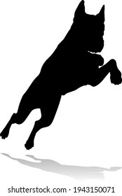 A detailed animal silhouette of a pet dog