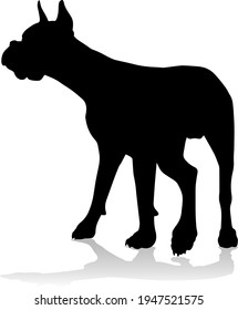 A detailed animal silhouette of a pet dog