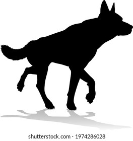 A detailed animal silhouette of a pet dog