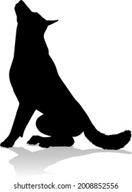 A detailed animal silhouette of a pet dog