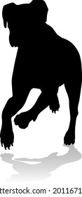 A detailed animal silhouette of a pet dog