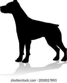 A detailed animal silhouette of a pet dog
