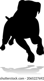 A detailed animal silhouette of a pet dog