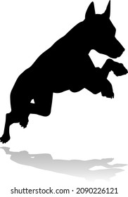 A detailed animal silhouette of a pet dog