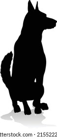 A detailed animal silhouette of a pet dog