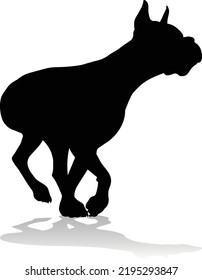 A detailed animal silhouette of a pet dog