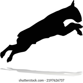 A detailed animal silhouette of a pet dog