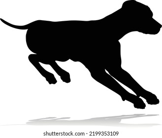 A detailed animal silhouette of a pet dog
