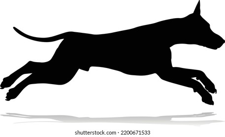 A detailed animal silhouette of a pet dog