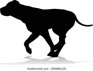 A detailed animal silhouette of a pet dog