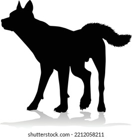 A detailed animal silhouette of a pet dog