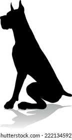 Eine detaillierte Silhouette eines Hundes