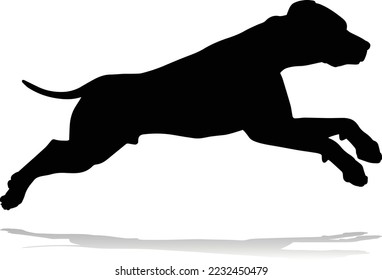 A detailed animal silhouette of a pet dog