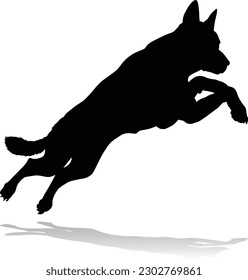 A detailed animal silhouette of a pet dog