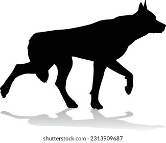 A detailed animal silhouette of a pet dog