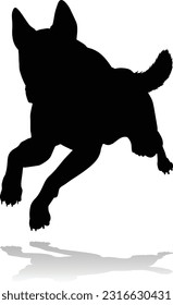 A detailed animal silhouette of a pet dog