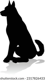 A detailed animal silhouette of a pet dog