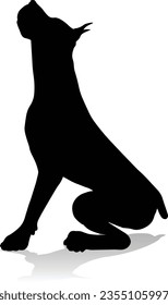 A detailed animal silhouette of a pet dog