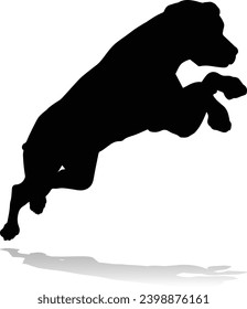 A detailed animal silhouette of a pet dog