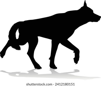 A detailed animal silhouette of a pet dog