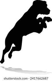 A detailed animal silhouette of a pet dog